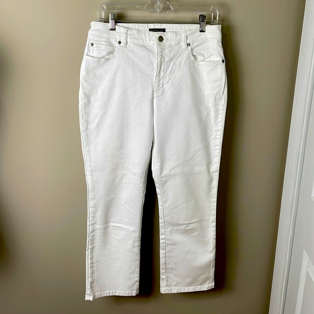 Eileen Fisher White Mid-Rise Cropped Jeans - NWOT